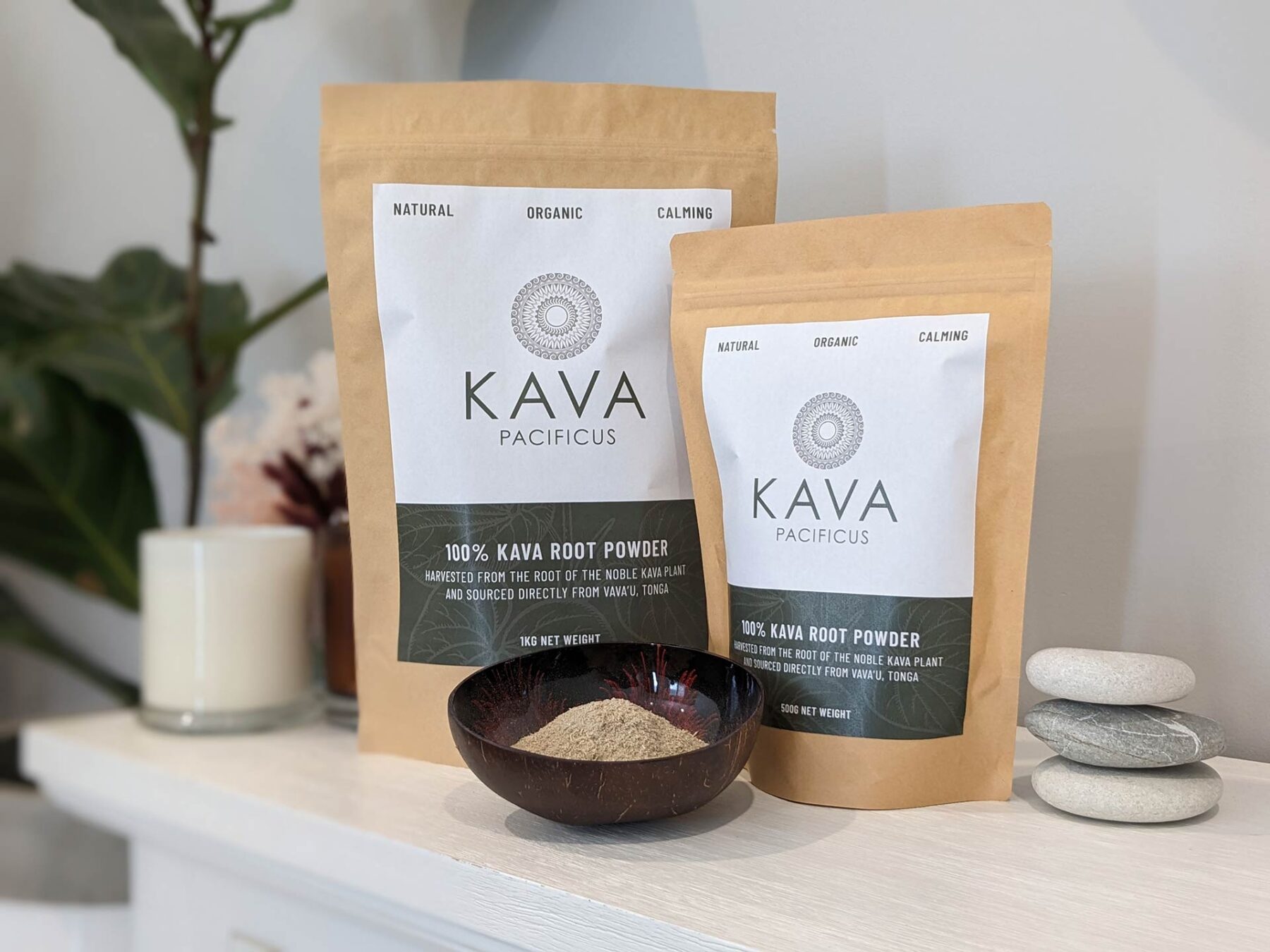 Kava Pacificus 100% Kava Root Powder Bags with Kava Bowl