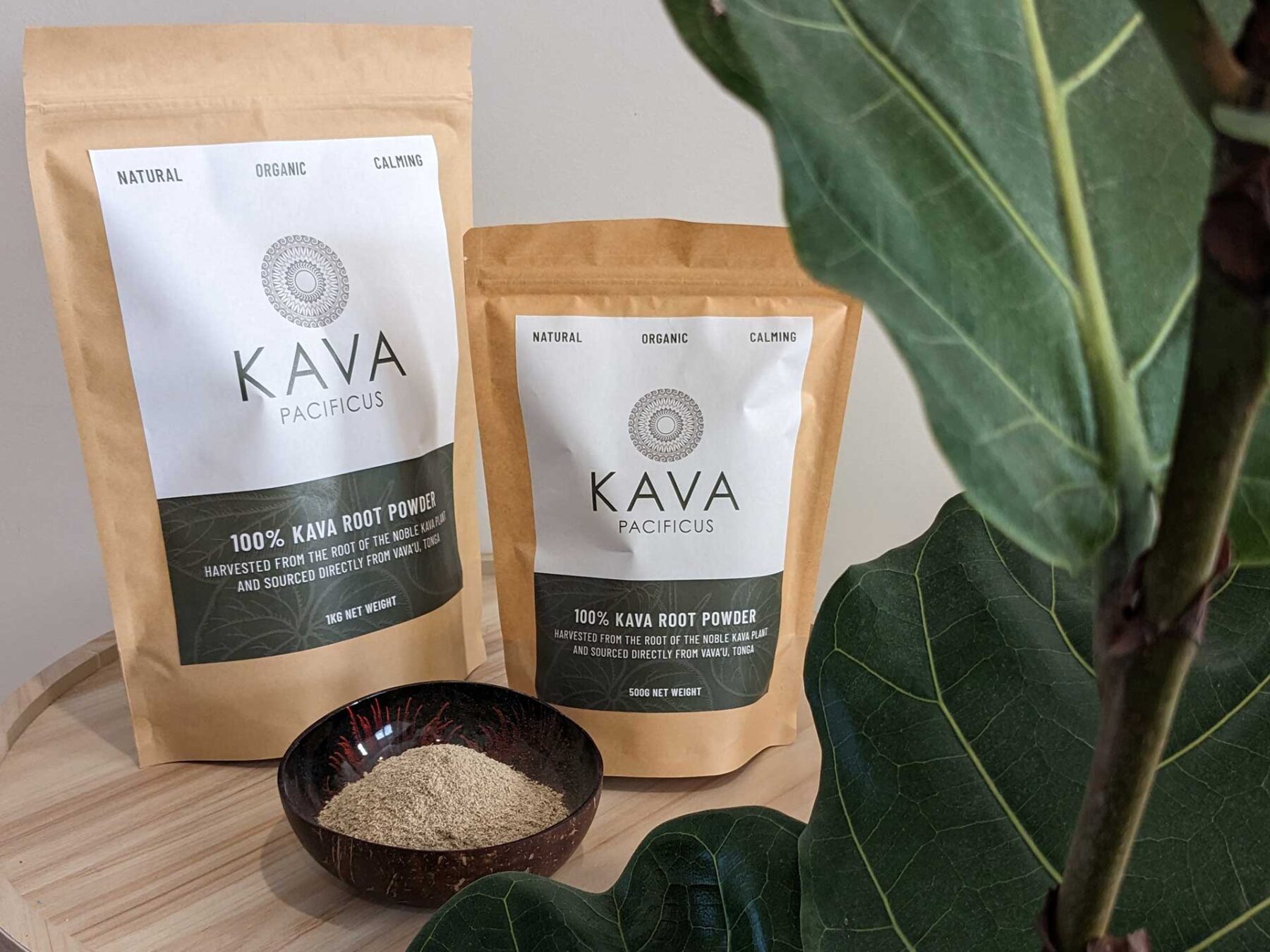 Kava Pacificus 100% Kava Root Powder Bags with Kava Bowl