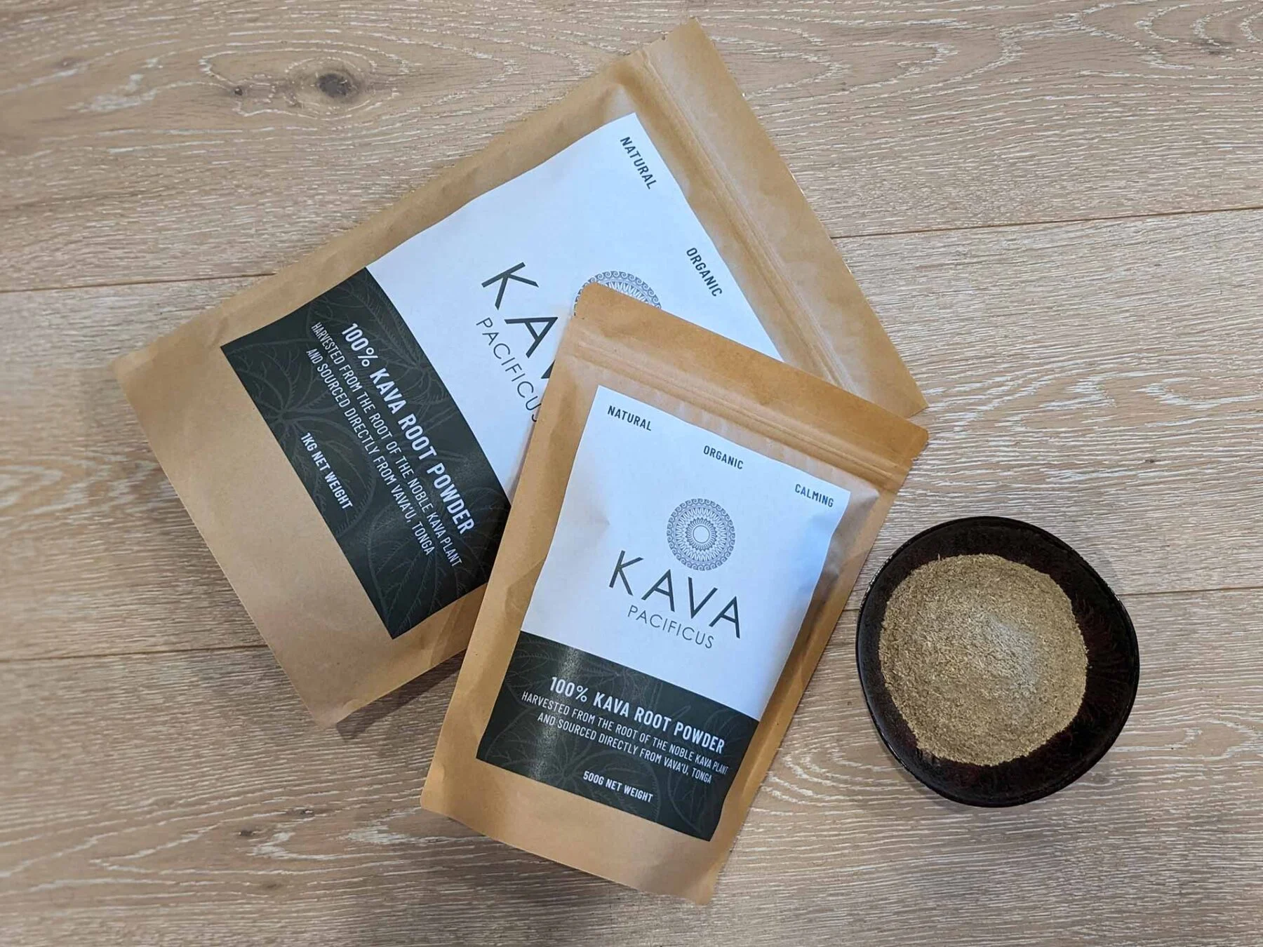 Kava Pacificus 100% Kava Root Powder Bags with Kava Bowl